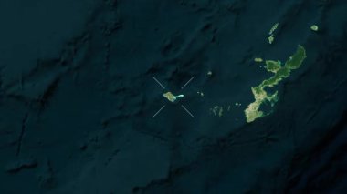 Kume Adası - Japonya yakın çekim - uydu. Önizleme. Parıltı.