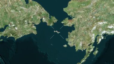 St. Lawrence Adası - Amerika Birleşik Devletleri yakın çekim - uydu.