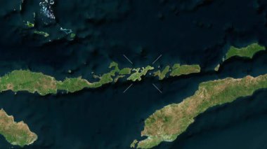 Lembata Adası - Endonezya yakın çekim - uydu. Önizleme. Parıltı.