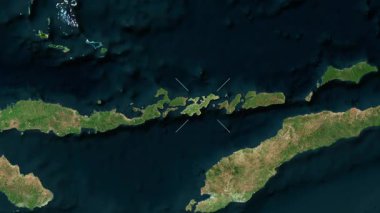 Lembata Adası - Endonezya yakın çekim - uydu. Önizleme.