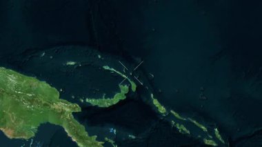 Lihir Adası - Papua Yeni Gine yakın çekim - uydu.