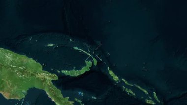 Lihir Adası - Papua Yeni Gine yakın çekim uydusu. Önizleme.