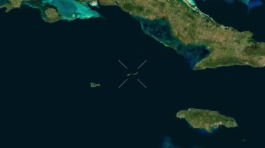 Cayman Adaları - Küçük Cayman ve Cayman Brac yakın çekim - uydu.