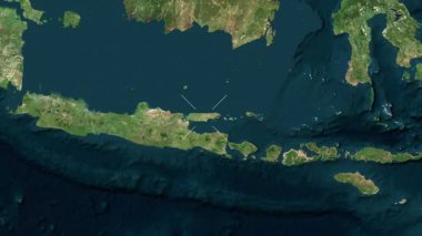 Madura Adası - Endonezya yakın çekim - uydu. Önizleme. Parıltı.