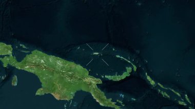 Manus Adası - Papua Yeni Gine yakın çekim - uydu. Parıltı.