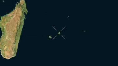 Mauritius yakın çekim - uydu.