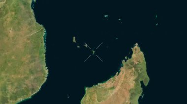 Mayotte yakın çekim - uydu. Önizleme. Parıltı.