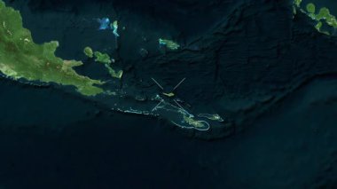 Misima Adası - Papua Yeni Gine yakın çekim - uydu.