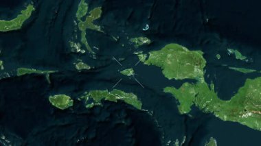 Misool Adası - Endonezya yakın çekim - uydu.