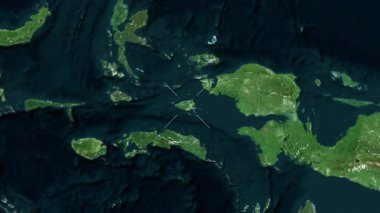 Misool Adası - Endonezya yakın çekim - uydu. Önizleme. Parıltı.