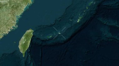 Miyako Adası - Japonya yakın çekim - uydu. Parıltı.