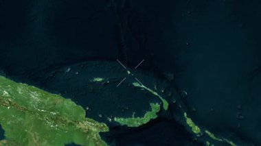 Saint Matthias Adaları - Papua Yeni Gine yakın çekim uydusu. Önizleme. Parıltı.