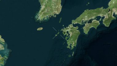 Nakadori Adası - Japonya yakın-uydu. Parıltı.