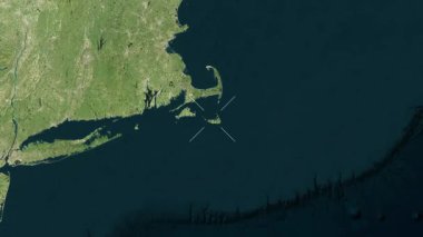 Nantucket Adası, Birleşik Devletler yakın çekim uydusu. Parıltı.