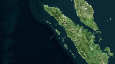 Nias Adası - Endonezya yakın çekim - uydu.