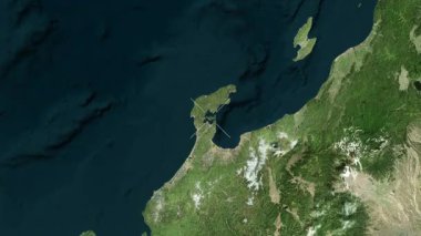 Noto Adası - Japonya yakın çekim - uydu. Önizleme.