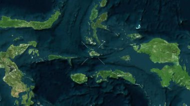 Obi Adası - Endonezya yakın çekim - uydu. Önizleme.