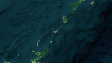 Okinoerabu Adası - Japonya yakın çekim - uydu. Parıltı.