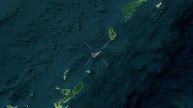 Okinoerabu Adası - Japonya yakın çekim - uydu. Önizleme.