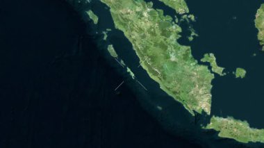 Pagai Adaları - Endonezya yakın çekim - uydu.