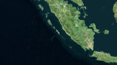 Pagai Adaları - Endonezya yakın çekim - uydu. Önizleme. Parıltı.