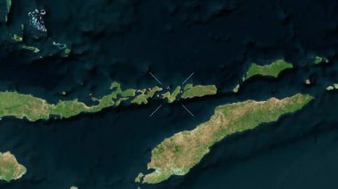 Pantar Adası - Endonezya yakın çekim - uydu.