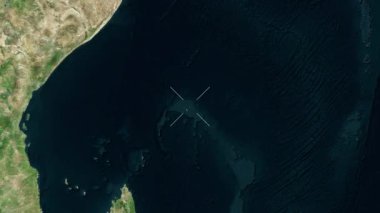 Praslin - Seyşeller yakın çekim - uydu.