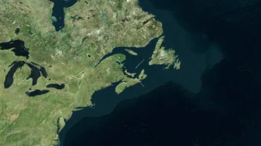 Prens Edward Adası - Kanada yakın çekim - uydu. Parıltı.