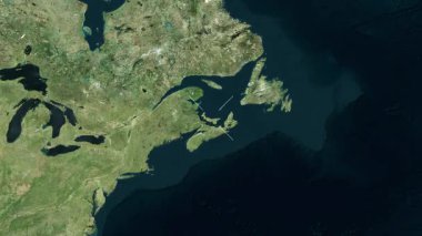 Prens Edward Adası - Kanada yakın çekim - uydu. Önizleme. Parıltı.