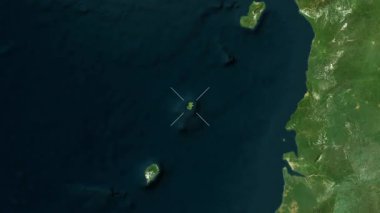 Principe-Sao Tome ve Principe yakın çekim uydusu. Parıltı.