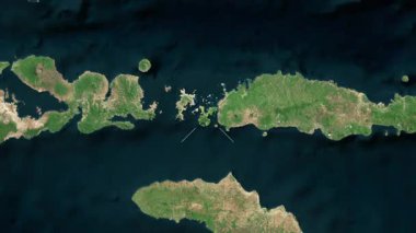 Rinca Adası - Endonezya yakın çekim - uydu. Parıltı.