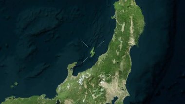 Sado Adası - Japonya yakın çekim - uydu.