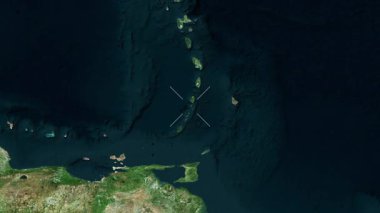 Saint Vincent ve Grenadines 'in yakın çekim uydusu. Parıltı.