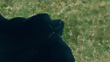 Sao Tome ve Principe yakın çekim uydusu. Önizleme. Parıltı.