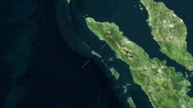 Simeulue Adası - Endonezya yakın çekim - uydu.