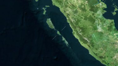 Sipura Adası - Endonezya yakın çekim - uydu. Önizleme.