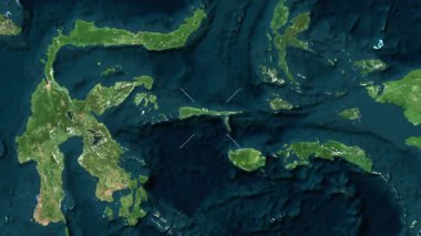 Sula Adaları - Endonezya yakın çekim - uydu. Önizleme.