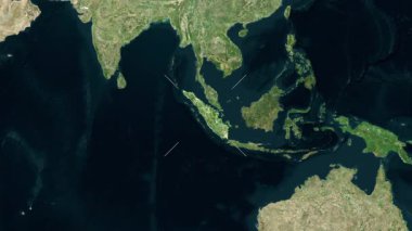 Sumatra Adası - Endonezya yakın çekim - uydu. Önizleme. Parıltı.