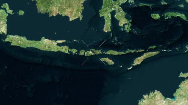 Sumbawa Adası - Endonezya yakın çekim - uydu. Parıltı.