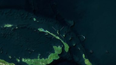 Tabar Adası - Papua Yeni Gine yakın çekim - uydu.