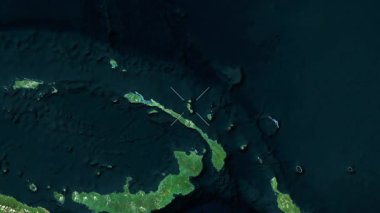 Tabar Adası - Papua Yeni Gine yakın çekim - uydu. Önizleme.