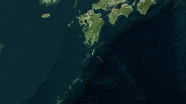 Tanegashima Adası - Japonya yakın çekim - uydu. Önizleme. Parıltı.