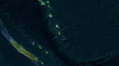 Tanna, New Hebrides - Vanuatu yakın çekim - uydu. Önizleme.
