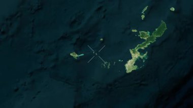 Tonaki Adası - Japonya yakın çekim - uydu. Önizleme. Parıltı.