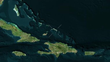 Turks ve Caicos Adaları yakın çekim uydusu. Önizleme.