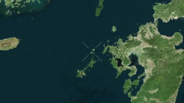 Ukushima Adası - Japonya yakın çekim - uydu. Parıltı.