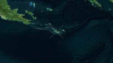 Vanatinai Adası - Papua Yeni Gine yakın çekim - uydu.