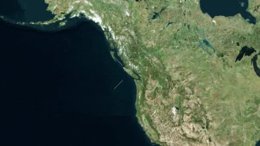 Vancouver Adası - Kanada yakın çekim - uydu. Parıltı.