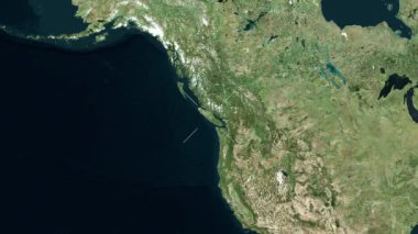 Vancouver Adası - Kanada yakın çekim - uydu. Önizleme. Parıltı.