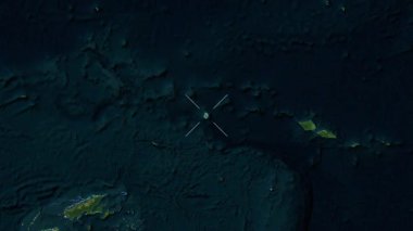 Wallis Adası - Wallis ve Futuna yakın çekim - uydu. Parıltı.